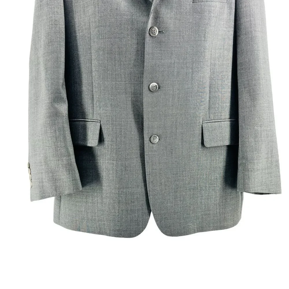 John Weitz Wool Sports Coat Three Button No Vent Full Lining 44L - Picture 3 of 11